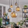 Ripoll hanging light, globe light, pendant light Amber, Smoke-coloured, 5-light sources