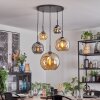 Ripoll hanging light, globe light, pendant light Amber, Smoke-coloured, 5-light sources