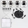 Ripoll hanging light, globe light, pendant light chrome, Smoke-coloured, 5-light sources