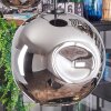 Ripoll hanging light, globe light, pendant light chrome, Smoke-coloured, 5-light sources
