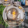 Ripoll hanging light, globe light, pendant light chrome, clear, Smoke-coloured, 5-light sources