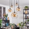 Ripoll hanging light, globe light, pendant light Amber, clear, 5-light sources