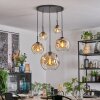 Ripoll hanging light, globe light, pendant light Amber, clear, 5-light sources