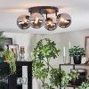 Chehalis ceiling light, globe light chrome, Smoke-coloured, 4-light sources