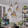 Ripoll hanging light, globe light, pendant light clear, Smoke-coloured, 5-light sources