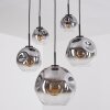 Ripoll hanging light, globe light, pendant light clear, Smoke-coloured, 5-light sources