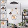 Koyoto hanging light, globe light, pendant light gold, black, 5-light sources