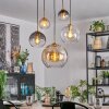 Koyoto hanging light, globe light, pendant light gold, black, 5-light sources