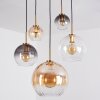 Koyoto hanging light, globe light, pendant light gold, black, 5-light sources