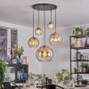 Koyoto hanging light, globe light, pendant light gold, black, 5-light sources