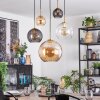 Koyoto hanging light, globe light, pendant light gold, black, 5-light sources