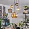 Koyoto hanging light, globe light, pendant light gold, black, 5-light sources