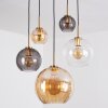 Koyoto hanging light, globe light, pendant light gold, black, 5-light sources