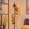 Koyoto globe light, floor lamp chrome, gold, clear, coppery, Smoke-coloured, 6-light sources
