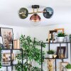 Gastor ceiling light, globe light gold, black, 3-light sources