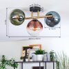 Gastor ceiling light, globe light gold, black, 3-light sources