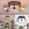 Gastor ceiling light, globe light Amber, clear, Smoke-coloured, 3-light sources