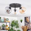 Gastor ceiling light, globe light Amber, clear, Smoke-coloured, 3-light sources