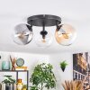 Gastor ceiling light, globe light Amber, clear, Smoke-coloured, 3-light sources