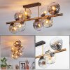 Ripoll ceiling light, globe light gold, black, 8-light sources