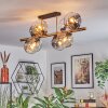 Ripoll ceiling light, globe light gold, black, 8-light sources