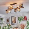 Ripoll ceiling light, globe light gold, black, 8-light sources