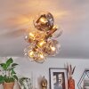 Ripoll ceiling light, globe light gold, black, 8-light sources