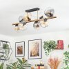 Ripoll ceiling light, globe light gold, black, 8-light sources