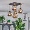 Ripoll ceiling light, globe light gold, black, 5-light sources