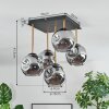 Ripoll ceiling light, globe light gold, black, 5-light sources