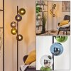 Gastor globe light, floor lamp 33 cm blue, chrome, green, Smoke-coloured, 5-light sources