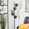 Gastor globe light, floor lamp 33 cm blue, chrome, green, Smoke-coloured, 5-light sources