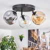 Ripoll ceiling light, globe light Amber, clear, Smoke-coloured, 3-light sources
