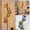 Gastor globe light, floor lamp 34 cm blue, chrome, green, Smoke-coloured, 6-light sources