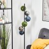 Gastor globe light, floor lamp 34 cm blue, chrome, green, Smoke-coloured, 6-light sources