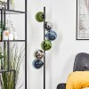 Gastor globe light, floor lamp 34 cm blue, chrome, green, Smoke-coloured, 6-light sources