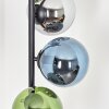 Gastor globe light, floor lamp 34 cm blue, chrome, green, Smoke-coloured, 6-light sources