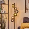 Gastor globe light, floor lamp 34 cm blue, chrome, green, Smoke-coloured, 6-light sources