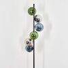 Gastor globe light, floor lamp 34 cm blue, chrome, green, Smoke-coloured, 6-light sources