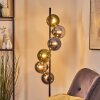 Gastor globe light, floor lamp 34 cm blue, chrome, green, Smoke-coloured, 6-light sources