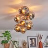 Ripoll ceiling light, globe light gold, black, 8-light sources