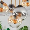 Gastor ceiling light, globe light brass, black, 5-light sources