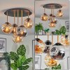 Ripoll ceiling light, globe light brass, black, 5-light sources