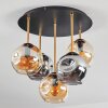 Ripoll ceiling light, globe light brass, black, 5-light sources