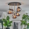 Ripoll ceiling light, globe light brass, black, 5-light sources