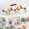 Ripoll ceiling light, globe light gold, black, 10-light sources