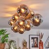 Ripoll ceiling light, globe light gold, black, 10-light sources