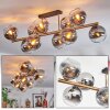 Koyoto ceiling light, globe light gold, black, 10-light sources