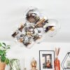 Koyoto ceiling light, globe light gold, black, 10-light sources