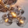 Koyoto ceiling light, globe light gold, black, 10-light sources